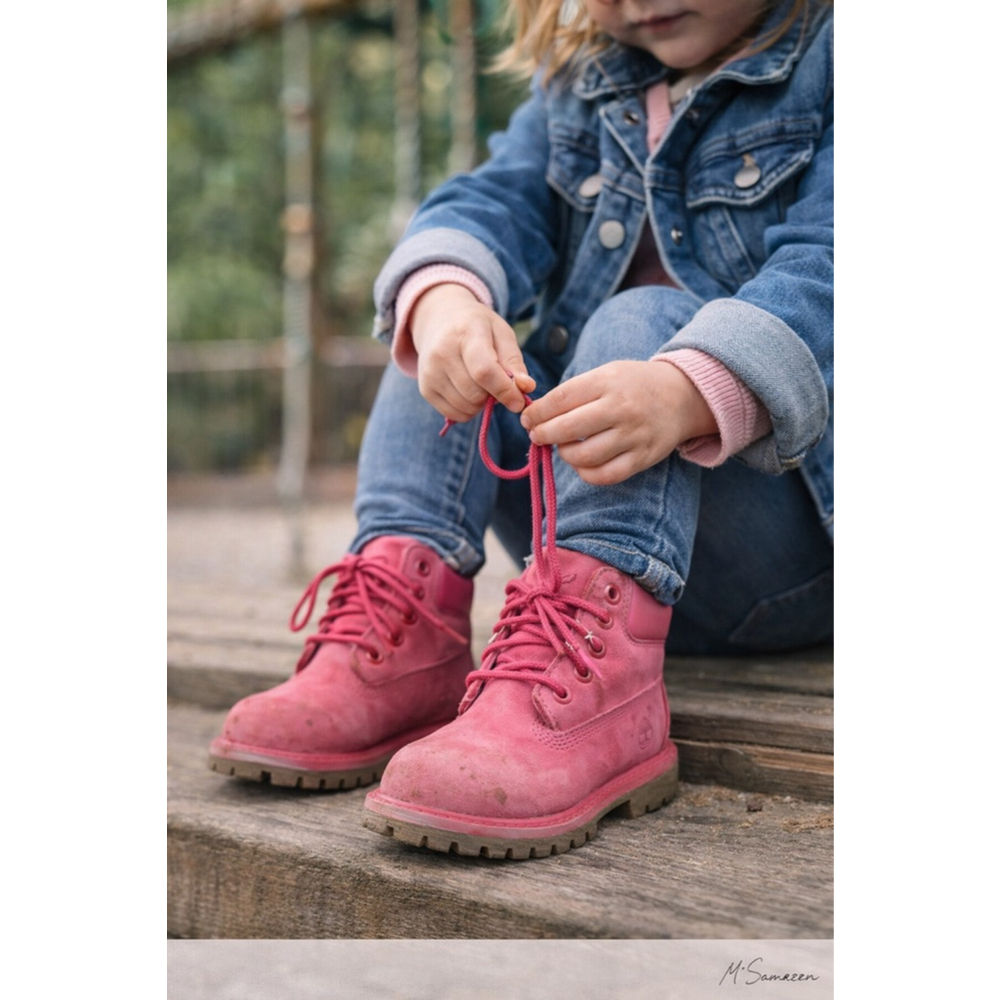 Timberland Toddler Girls Pink Suede Boots | Size 12 | Pre-Loved